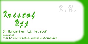 kristof ujj business card